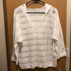 🌻Gently used, super cute white sheer crop hoodie
